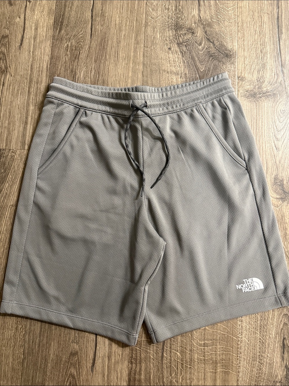 The North Face boys youth  Light Gray Athletic Shorts with Drawstring